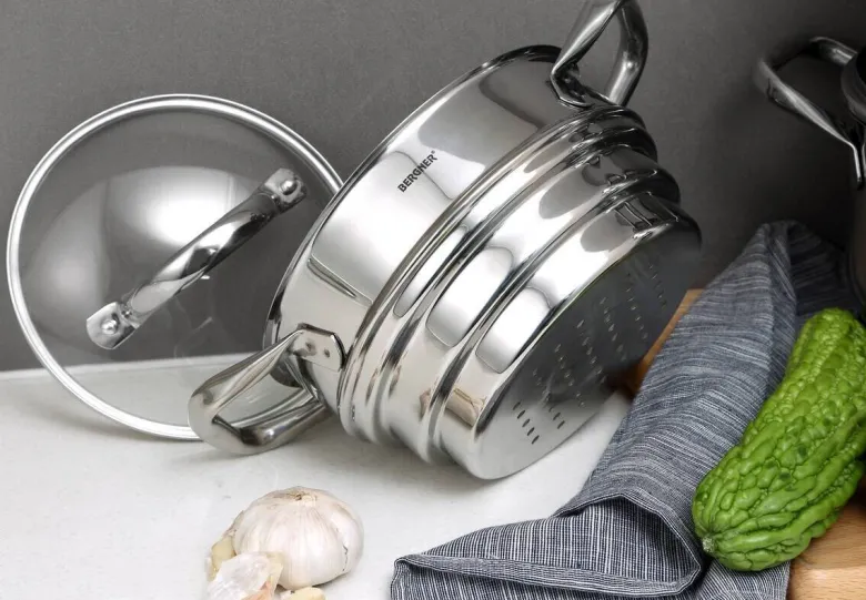BERGNER Topfset Gourmet silber Edelstahl 3 tlg.