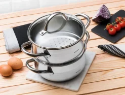 BERGNER Topfset Gourmet silber Edelstahl 3 tlg.