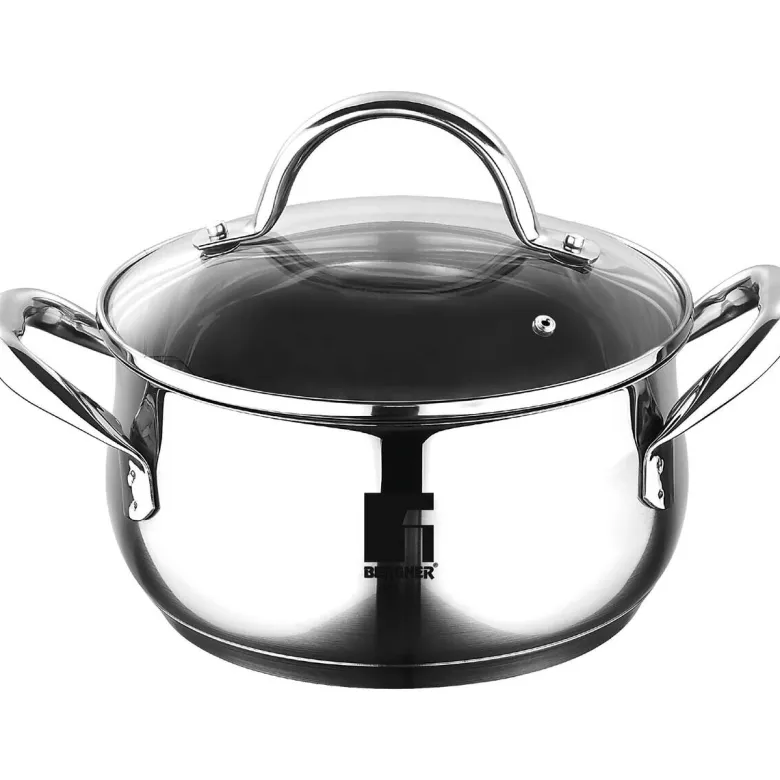 BERGNER Topfset Gourmet silber Edelstahl 3 tlg.