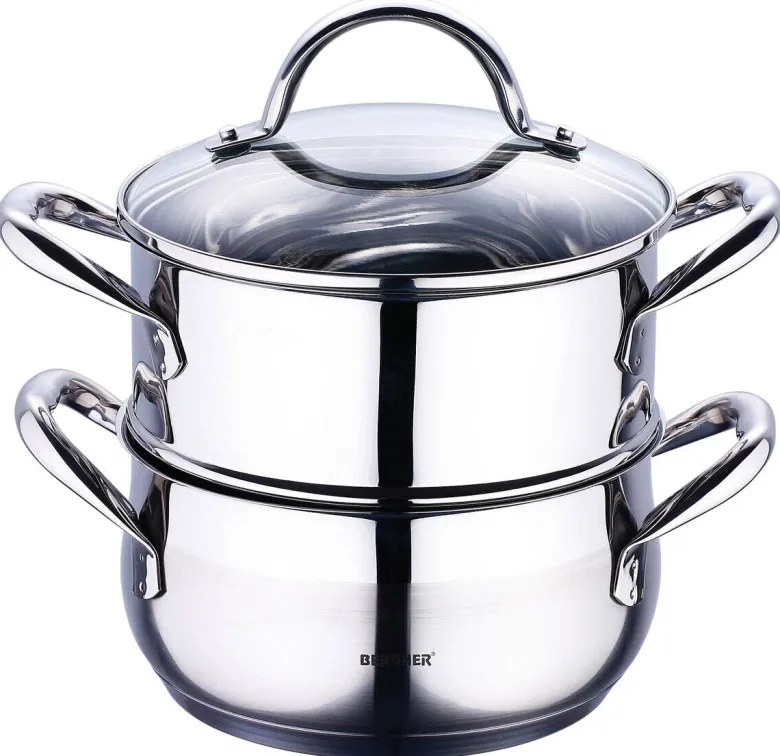 BERGNER Topfset Gourmet silber Edelstahl 3 tlg.