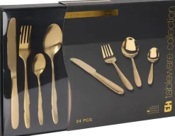 Besteckset gold Edelstahl 24 tlg.