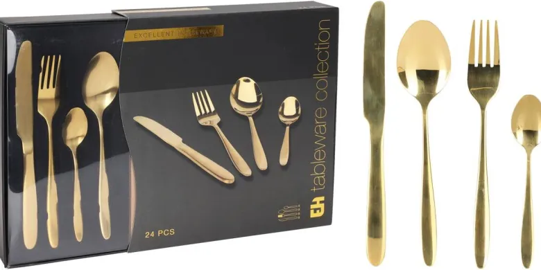Besteckset gold Edelstahl 24 tlg.