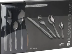Besteckset schwarz Edelstahl 24 tlg.