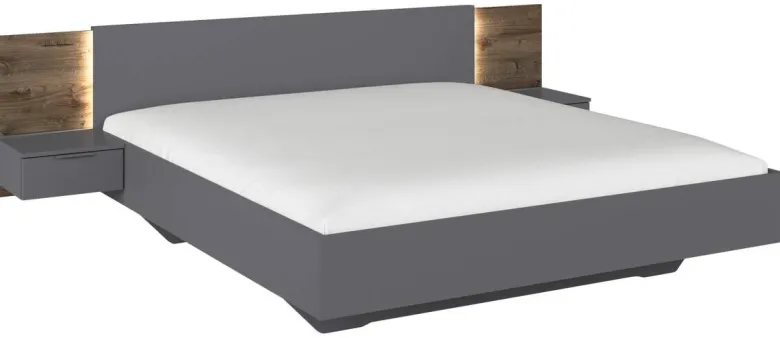 Bettanlage Marbella grau B/H/T: ca. 266x83x208 cm Liegefläche B/L: ca. 180x200 cm