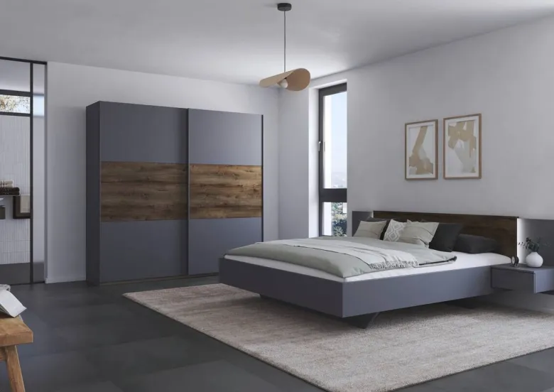 Bettanlage Marbella grau B/H/T: ca. 266x83x208 cm Liegefläche B/L: ca. 180x200 cm