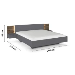 Bettanlage Marbella grau B/H/T: ca. 266x83x208 cm Liegefläche B/L: ca. 180x200 cm