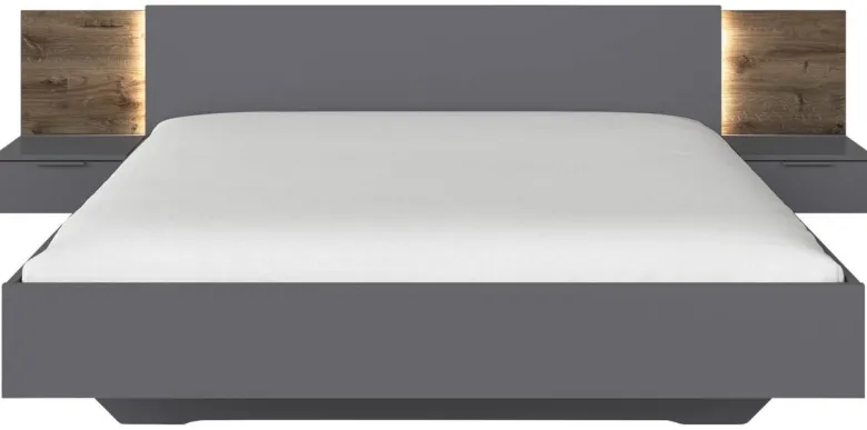 Bettanlage Marbella grau B/H/T: ca. 266x83x208 cm Liegefläche B/L: ca. 180x200 cm
