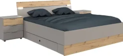 Bettanlage Paderborn Sahara grau B/H/T: ca. 284x96x210 cm Liegefläche B/L: ca. 180x200 cm