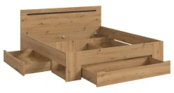 Bett CANU basaltgrau Artisan Nachbildung