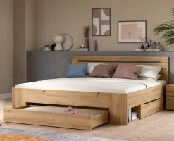 Bett CANU basaltgrau Artisan Nachbildung