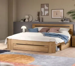 Bett CANU basaltgrau Artisan Nachbildung