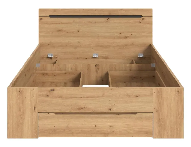 Bett CANU basaltgrau Artisan Nachbildung