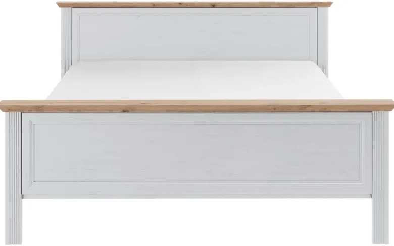 Bett Jasmin Eiche weiß B/H/T: ca. 205x98x215 cm Liegefläche B/L: ca. 180x200 cm