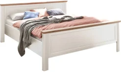 Bett Jasmin Eiche weiß B/H/T: ca. 205x98x215 cm Liegefläche B/L: ca. 180x200 cm