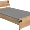 Bett Liverpool Eiche Plankeneiche Nachbildung Graphit B/T: ca. 120x200 cm