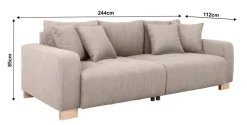 Big Sofa Alpha New dunkelbeige Microfaser B/H/T: ca. 244x85x112 cm