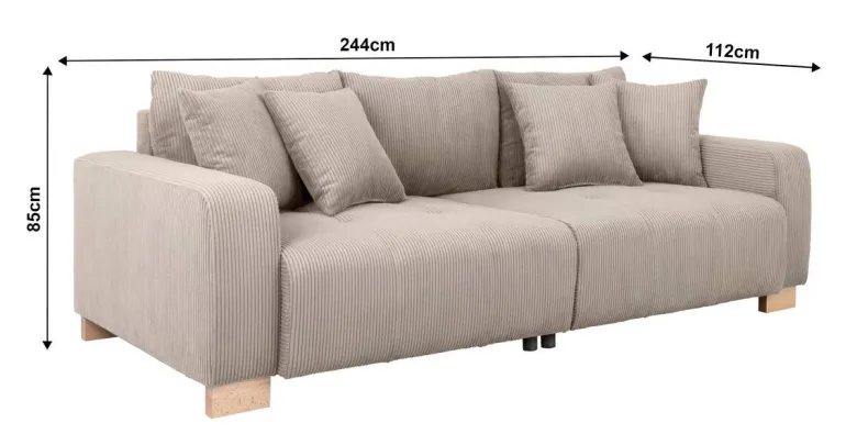 Big Sofa Alpha New dunkelbeige Microfaser B/H/T: ca. 244x85x112 cm