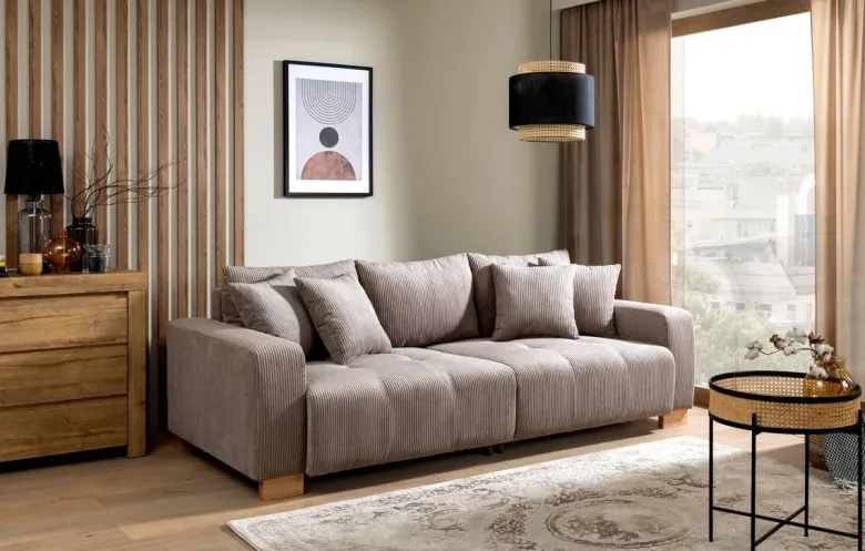 Big Sofa Alpha New dunkelbeige Microfaser B/H/T: ca. 244x85x112 cm