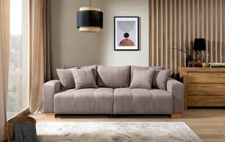 Big Sofa Alpha New dunkelbeige Microfaser B/H/T: ca. 244x85x112 cm