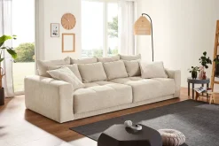 Big Sofa beige Microfaser B/H/T: ca. 298x80x135 cm