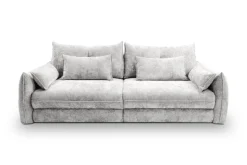 Big Sofa Delphine silber Microfaser B/H/T: ca. 246x74x119 cm
