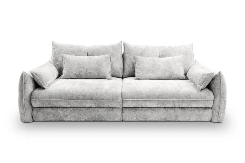 Big Sofa Delphine silber Microfaser B/H/T: ca. 246x74x119 cm
