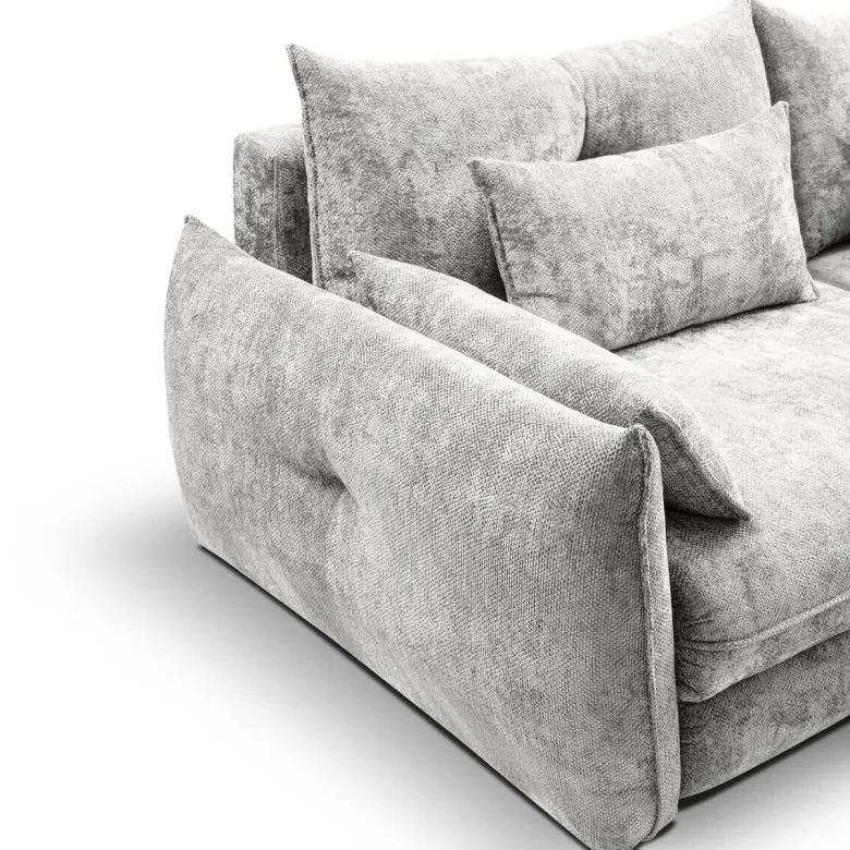 Big Sofa Delphine silber Microfaser B/H/T: ca. 246x74x119 cm