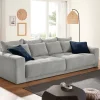 Big Sofa hellgrau Microfaser B/H/T: ca. 298x80x135 cm