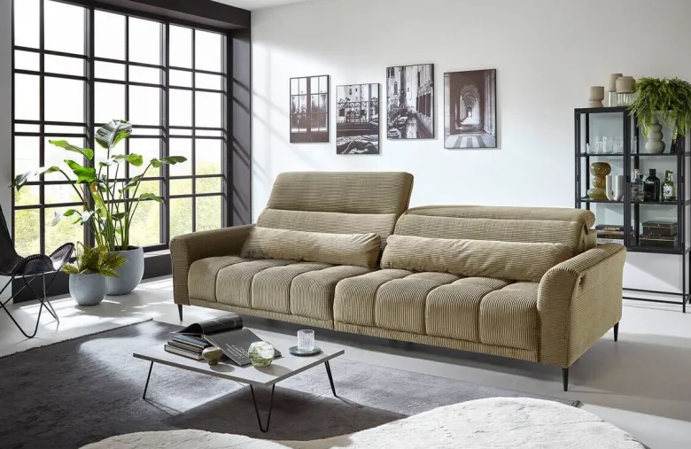 Big Sofa Logan grün Microfaser B/H/T: ca. 280x108x118 cm