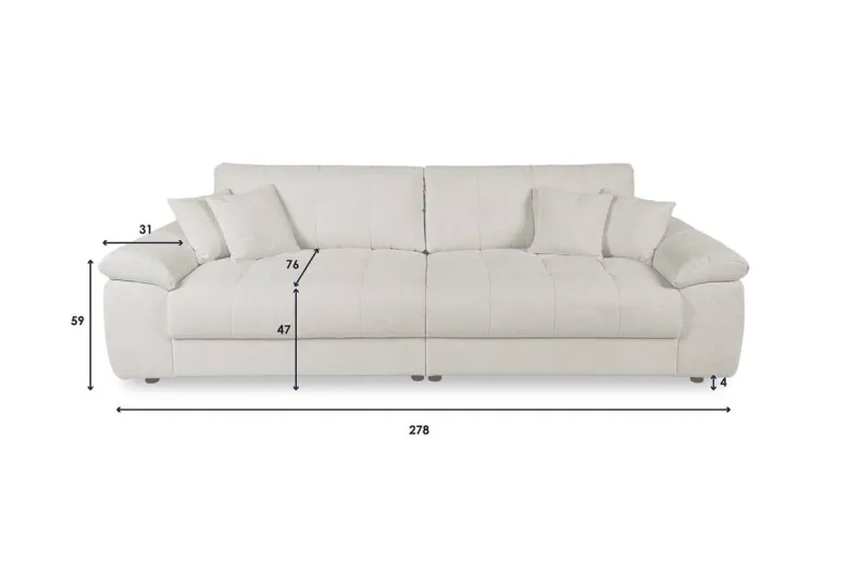 Big Sofa Tema graubraun Microfaser B/H/T: ca. 278x89x116 cm
