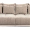 Big Sofa Xantia new 1 beige Velourstoff B/H/T: ca. 318x94x120 cm