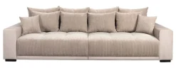 Big Sofa Xantia new 1 beige Velourstoff B/H/T: ca. 318x94x120 cm