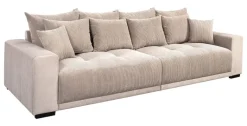 Big Sofa Xantia new 1 beige Velourstoff B/H/T: ca. 318x94x120 cm