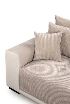 Big Sofa Xantia new 1 beige Velourstoff B/H/T: ca. 318x94x120 cm
