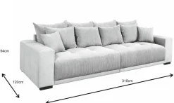 Big Sofa Xantia new 1 beige Velourstoff B/H/T: ca. 318x94x120 cm