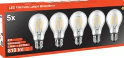 Blulaxa LED-Leuchtmittel Filamentlampe 49252 5er Pack E27
