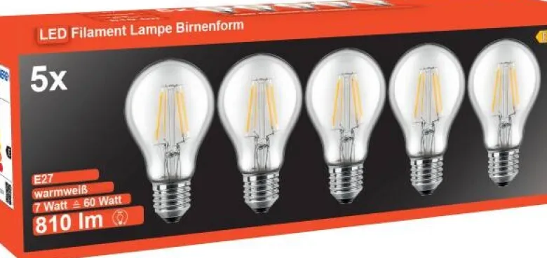 Blulaxa LED-Leuchtmittel Filamentlampe 49252 5er Pack E27