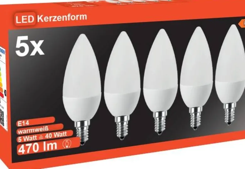 Blulaxa LED-Leuchtmittel Kerzenlampe 49224 5er Pack E14