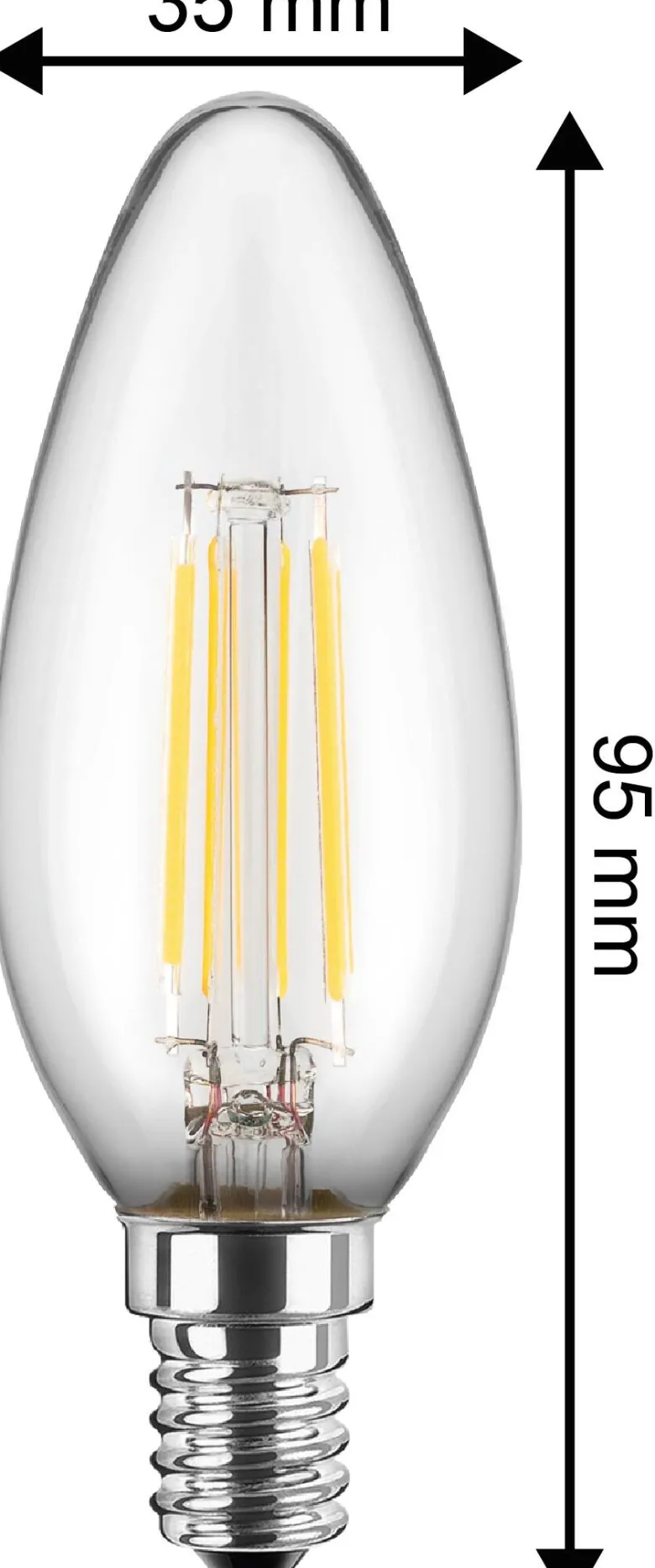 Blulaxa LED-Leuchtmittel Kerzenlampe Filamentlampe 49060 2er Pack E14