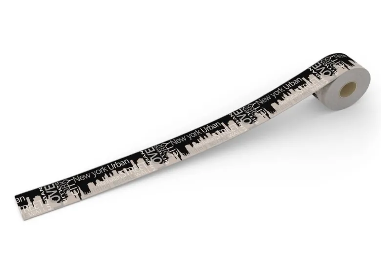 Borte New York grau schwarz B/L: ca. 13x500 cm