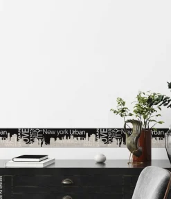 Borte New York grau schwarz B/L: ca. 13x500 cm
