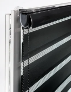 Boviva Doppelrollo mit Blende Black schwarz B/L: ca. 100x160 cm