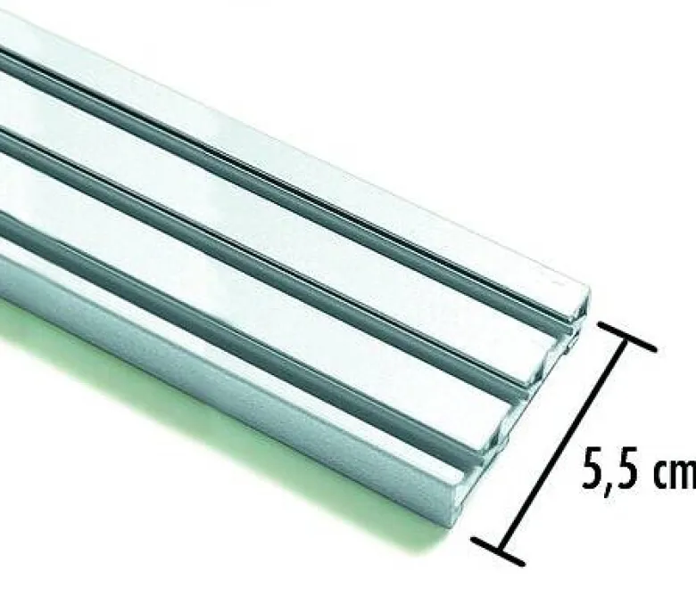 Boviva Flächenvorhangschiene silber Aluminium 3.0 Läufe