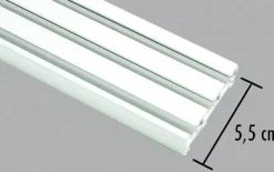 Boviva Flächenvorhangschiene weiß Aluminium 3.0 Läufe