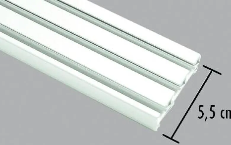 Boviva Flächenvorhangschiene weiß Aluminium 3.0 Läufe