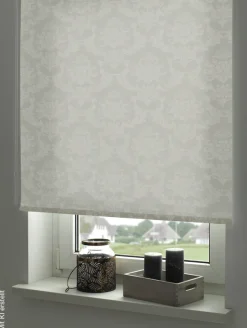 Boviva Seitenzugrollo Tageslichtqualität Ornament weiß B/L: ca. 122x175 cm