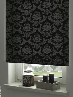 Boviva Seitenzugrollo Tageslichtqualität Ornament anthrazit B/L: ca. 122x175 cm