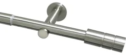 Boviva Stilgarnituren Zylinder Edelstahloptik Metall D: ca. 2,5 cm ausziehbar von ca. 100 bis 190 cm 1.0 Läufe