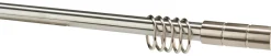 Boviva Stilgarnituren Zylinder Edelstahloptik Metall D: ca. 1,9 cm ausziehbar von ca. 130 bis 240 cm 2.0 Läufe