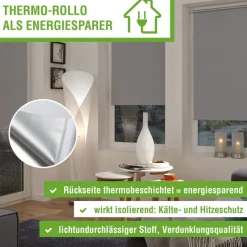 Boviva Thermo Seitenzugrollo Verdunklungsqualität weiß B/L: ca. 62x175 cm